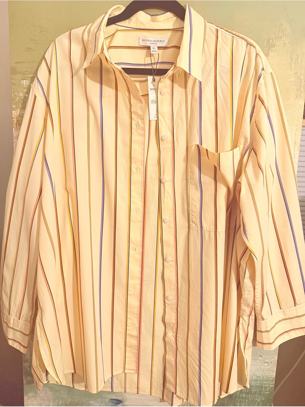 Banana Republic Women’s Yellow Stripe Button-Up Shirt